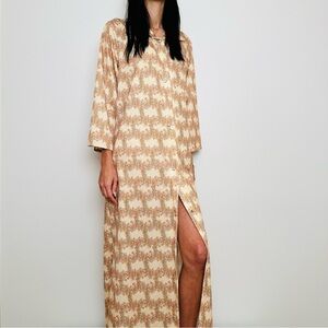 Vintage Floral Long Button Front Dress Floral Maxi Boho Duster Cardigan